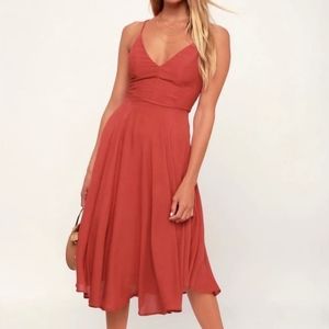 Lulu's Troulos lace up middle dress
